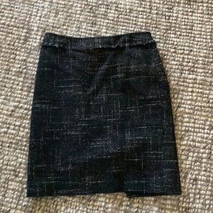 Black and cream boucle pencil skirt